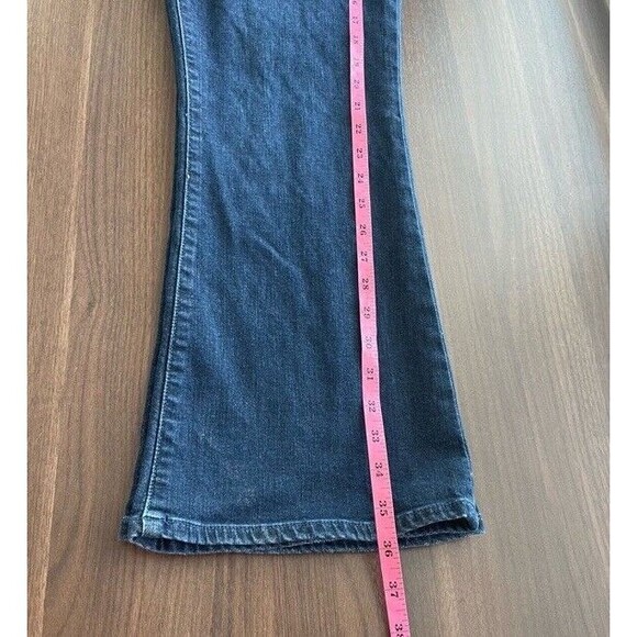 Hudson Collin Jeans Flap Mid Rise Bootcut Flare Crop Dark Wash Stretch 31/10 EUC - Picture 10 of 12